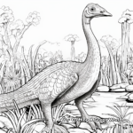 Therizinosaurus in Habitation Coloring Pages 2