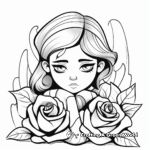 Thoughtful 'Thinking of You' Rose Coloring Pages 1