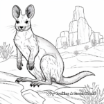 Páginas para colorear del Wallaby de las Rocas de Cola de Pincel Amenazado 2