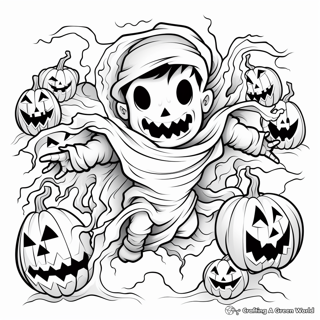 Thriller Themed: Haunting Phantoms and Apparitions Coloring Pages 3