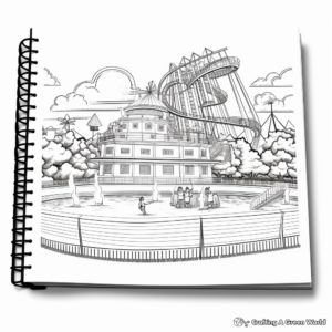 Thrilling Amusement Park Visit Summer Bucket List Coloring Pages 3