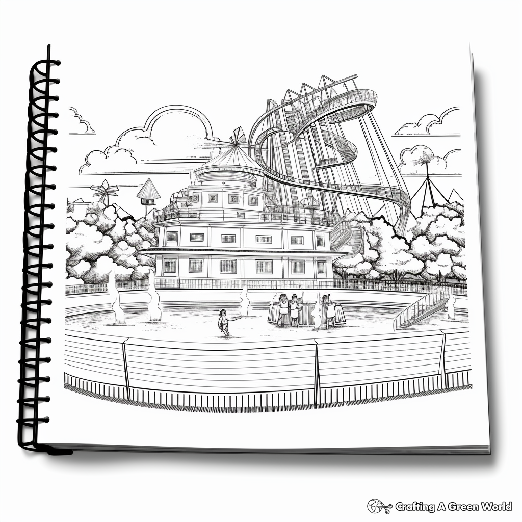Thrilling Amusement Park Visit Summer Bucket List Coloring Pages 3