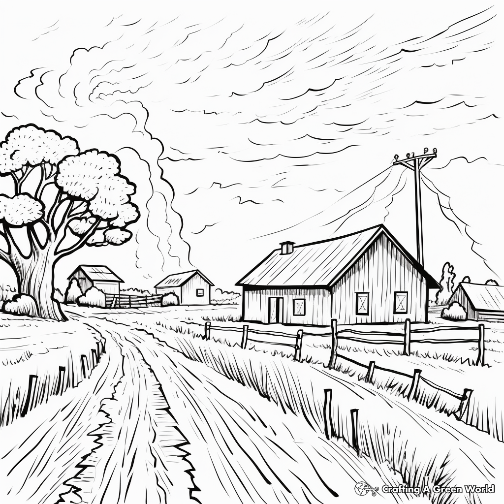Thunderstorm in the Countryside Coloring Pages 3