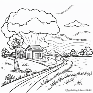 Thunderstorm in the Countryside Coloring Pages 4