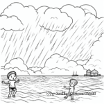 Thunderstorm Over the Ocean Coloring Pages 1