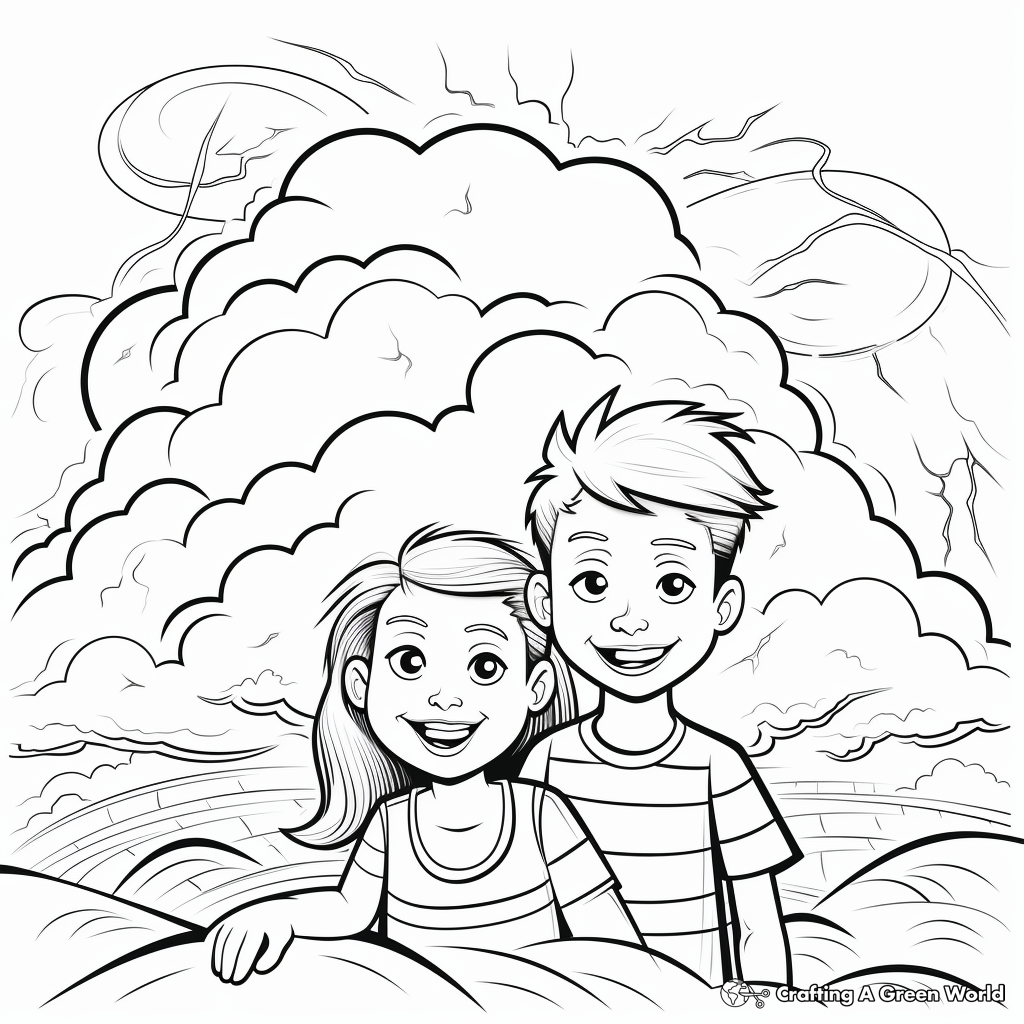 Thunderstorm Over the Ocean Coloring Pages 3