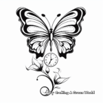 Timeless Half Butterfly, Half Periwinkle Coloring Pages 1