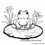 Toad and Lily Pad Simple Coloring Pages 3