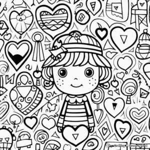 Toddler Friendly Valentine's Day Pattern Coloring Pages 1