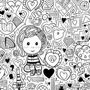 Toddler Friendly Valentine's Day Pattern Coloring Pages 2