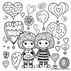 Toddler Friendly Valentine's Day Pattern Coloring Pages 3