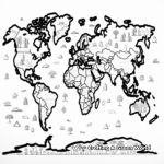 Topographical World Map Coloring Pages 2