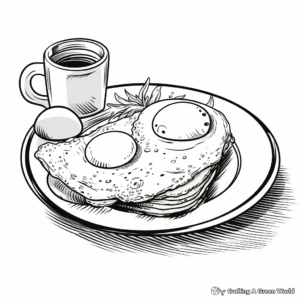 Traditional American Breakfast Coloring Pages 1
