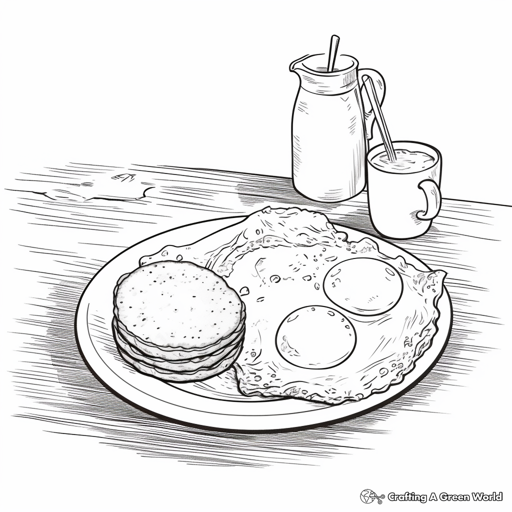 Traditional American Breakfast Coloring Pages 2