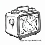 Traditional Analog Alarm Clock Coloring Pages 1