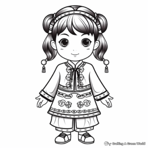 Traditional Chinese Clothing and Accessories Coloring Pages 2