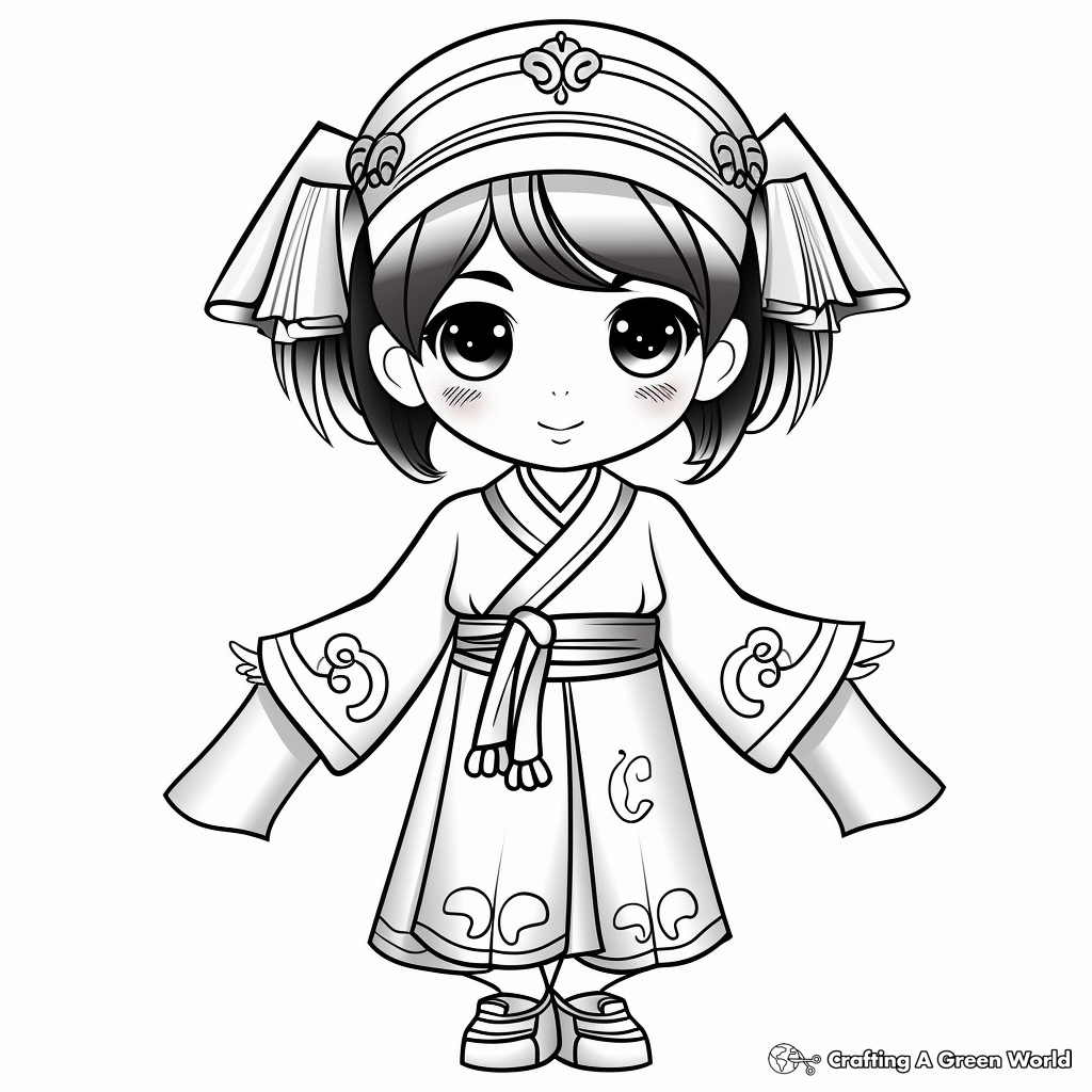 Traditional Chinese Clothing and Accessories Coloring Pages 3