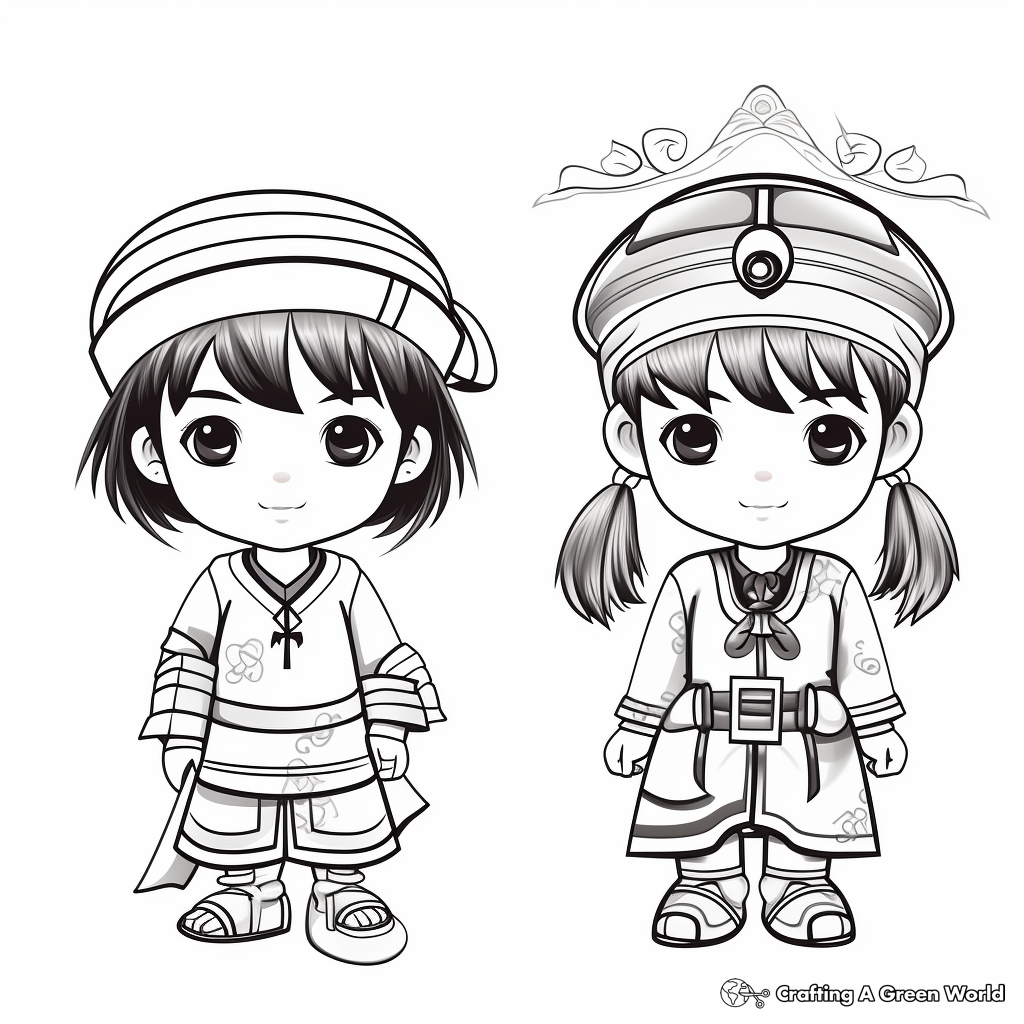 Traditional Chinese Costumes 2023 Coloring Pages 1