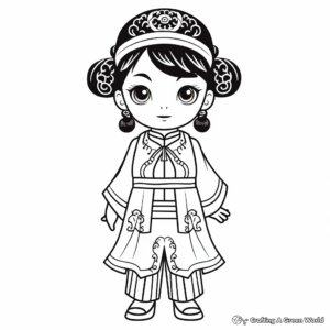 Traditional Chinese Costumes 2023 Coloring Pages 2
