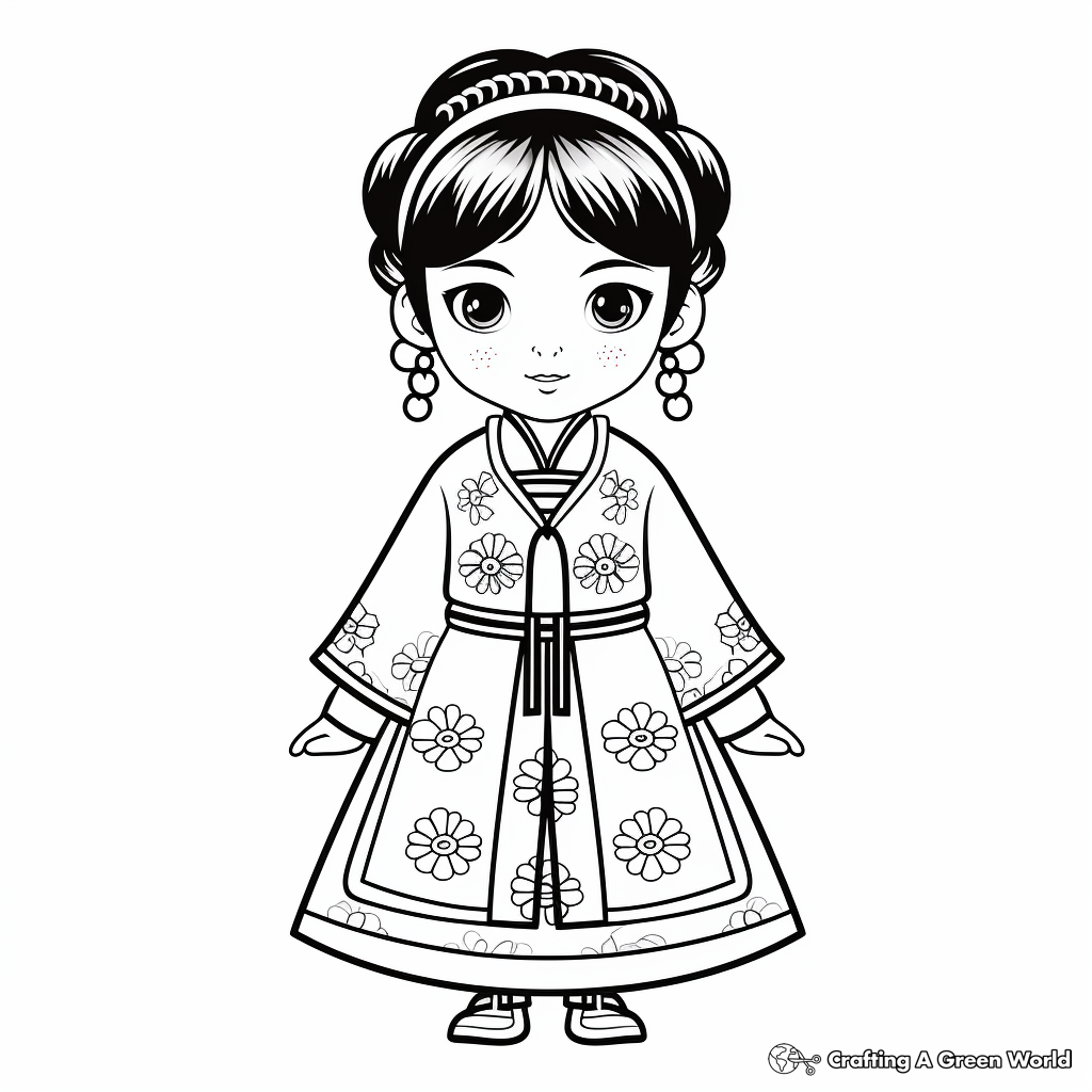 Traditional Chinese Costumes 2023 Coloring Pages 3