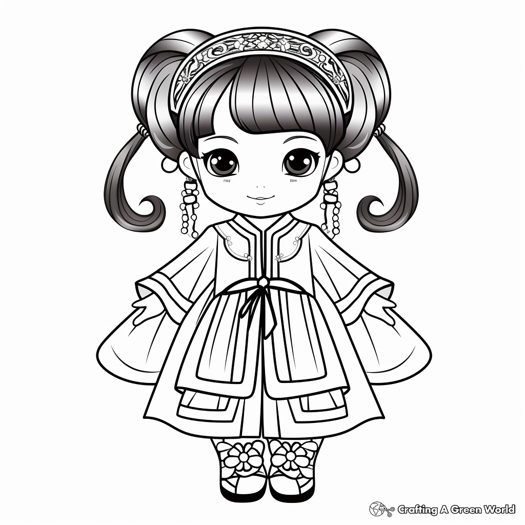 Traditional Chinese Costumes 2023 Coloring Pages 4