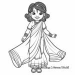 Traditional Indian Saree Coloring Pages 4