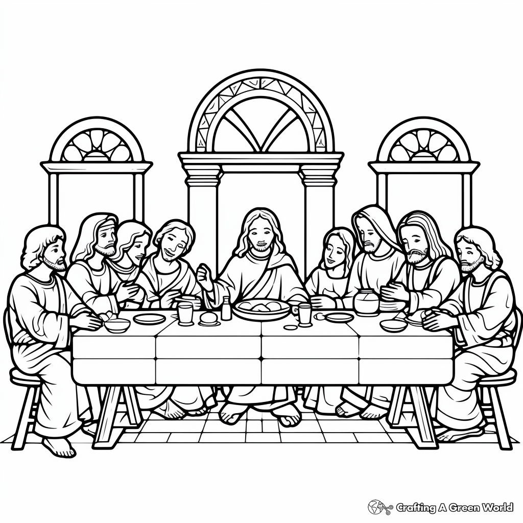 Traditional Last Supper Coloring Pages 1