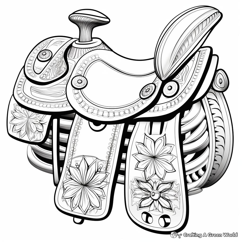Traditional Mexican Saddle Coloring Sheets 1