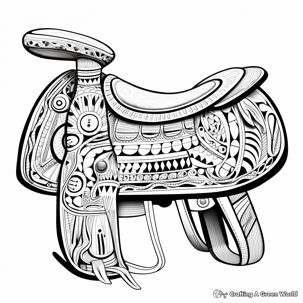 Traditional Mexican Saddle Coloring Sheets 2