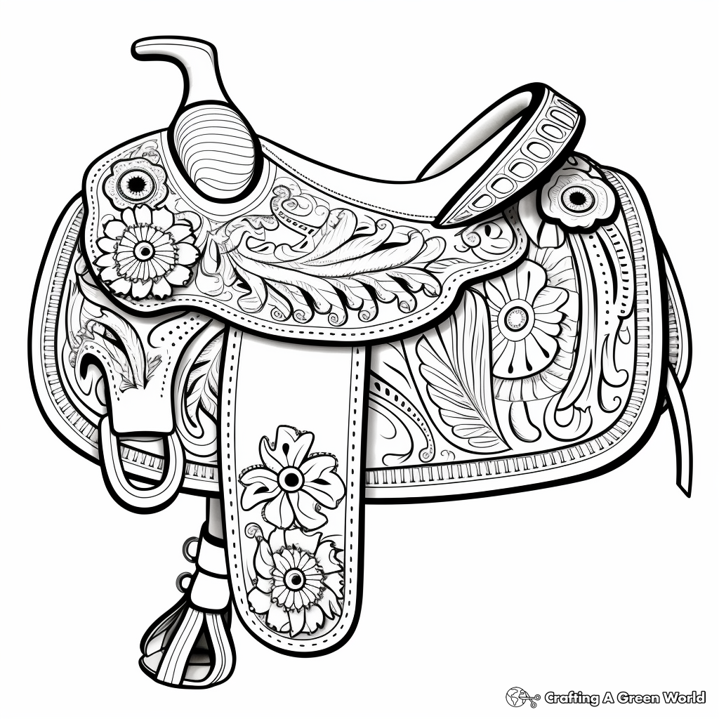 Traditional Mexican Saddle Coloring Sheets 3