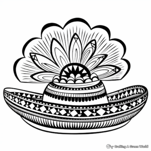 Traditional Mexican Sombrero Coloring Pages 1
