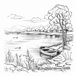 Tranquil Autumn Lake Scene Coloring Pages 3