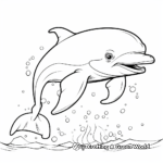 Tranquil Cartoon Dolphin Coloring Pages 1