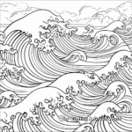 Tranquil Ocean Waves Coloring Pages 3