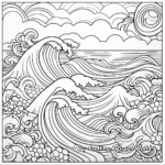 Tranquil Ocean Waves Coloring Pages 4