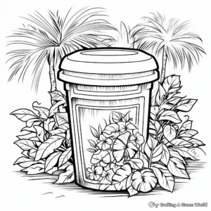 Trash Can in Nature Coloring Pages 1