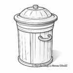 Trash Can with Lid Coloring Pages 1
