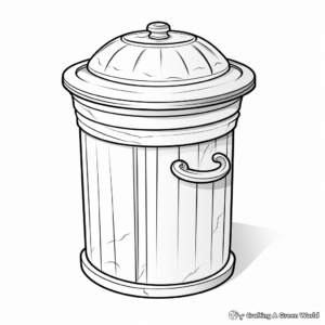 Trash Can with Lid Coloring Pages 1