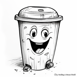 Trash Can with Lid Coloring Pages 3