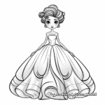 Trendy Fashion Week Ball Gown Dress Coloring Pages 1