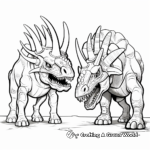 Triceratops and T-Rex Face Off Coloring Page 3