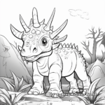 Triceratops in Its Natural Habitat Coloring Pages 2