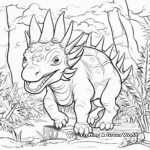 Triceratops in Jungle: Adventure Coloring Pages 1