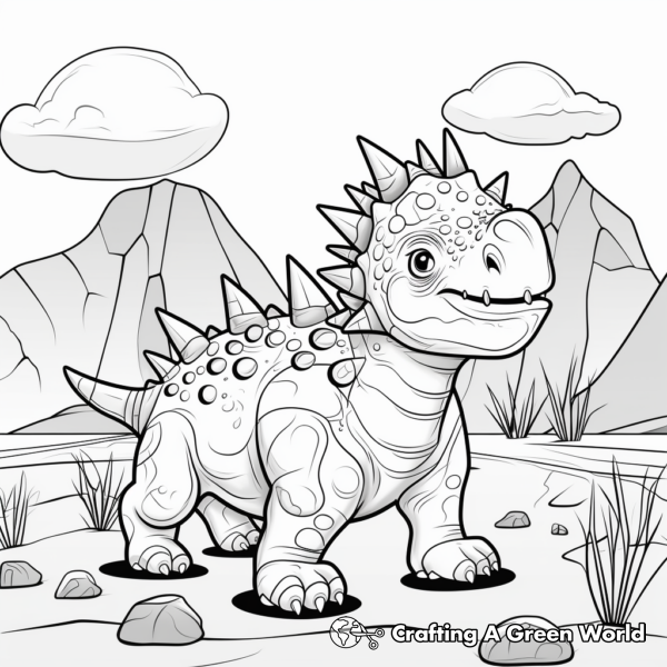 Dinosaur Volcano Coloring Pages - Free &amp; Printable!