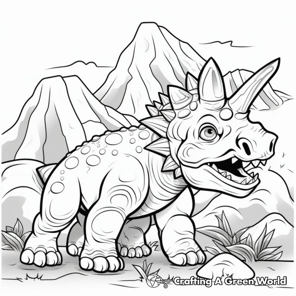 Dinosaur Volcano Coloring Pages - Free &amp; Printable!