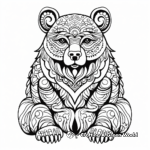 Trippy Psychedelic Bear Coloring Pages 1