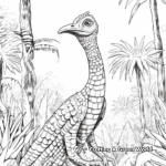 Troodon in Rainforest: Jungle-Scene Coloring Pages 4
