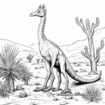 Troodon in the Desert: Landscape Coloring Pages 1
