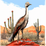 Troodon in the Desert: Landscape Coloring Pages 2