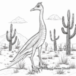 Troodon in the Desert: Landscape Coloring Pages 3